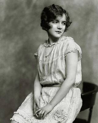 Lace Wall Art featuring the photograph Helen Hayes Wearing A Dress With Lace Trim by Nickolas Muray