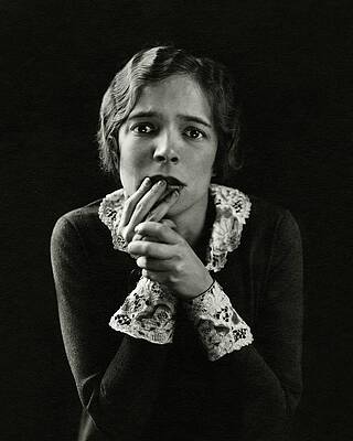 Lace Wall Art featuring the photograph Helen Hayes Wearing Lace Cuffs by Edward Steichen