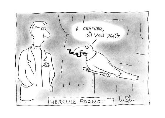 Character Wall Art featuring the drawing Hercule Parrot by Arnie Levin