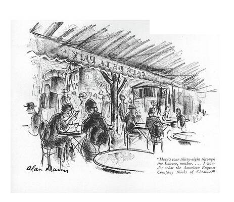 Cafe Scene in Paris Sketch Drawing