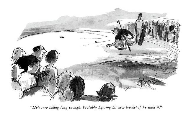 Professional Drawing - He's Sure Taking Long Enough. Probably Figuring by Joseph Mirachi