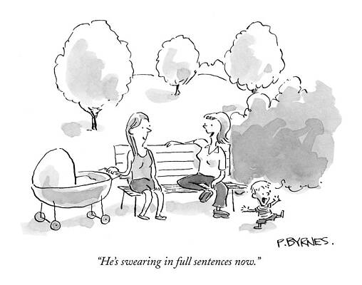 Mothers Chatting in the Park Drawing