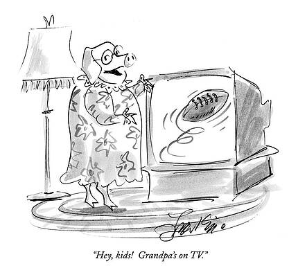 Pig Watching TV Football Game Wall Art