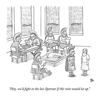 Spartans Waiting Out the Rain Wall Art