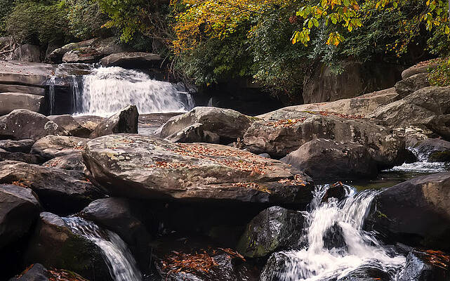 North Carolina Wall Art featuring the photograph Hidden Fall On The Horse Pasture River 2 by Flees Photos