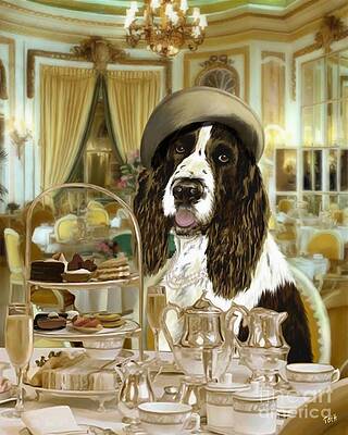 Cocktail Wall Art featuring the digital art High Tea At The Ritz by Laura Toth