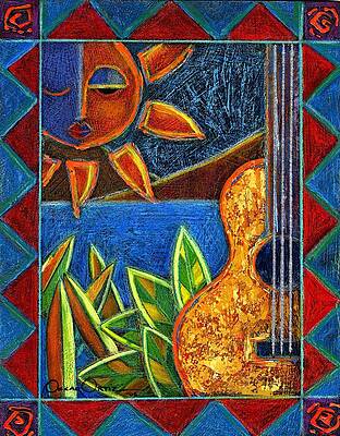 Sun and Guitar Wall Art