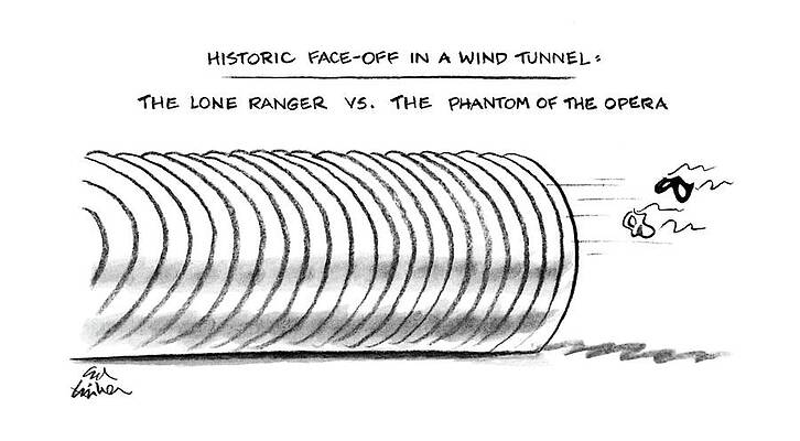Historic Drawing - Historic Face-off In A Wind Tunnel:
The Lone by Ed Fisher