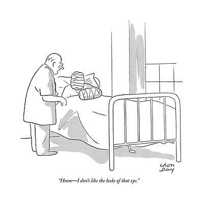 Doctor at Hospital Bedside Drawing