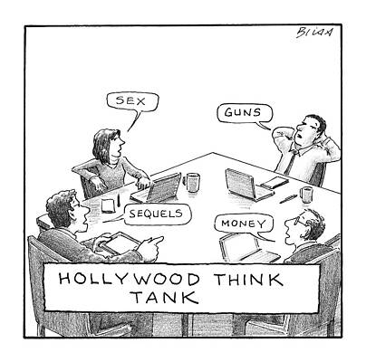Hollywood Think Tank Cartoon Wall Art