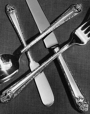 Fork Wall Art featuring the photograph Holmes And Edwards Collection Silverware by Peter Nyholm