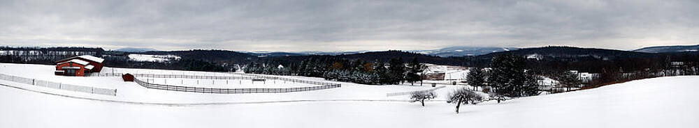 Color Photograph - Horse Barn In The Winter by Crystal Wightman