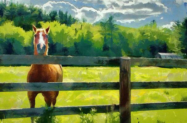 Wall Art featuring the painting Horse In The Field by Jeffrey Kolker