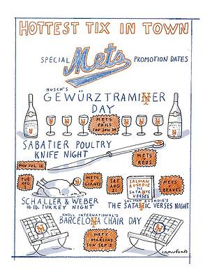 International Wall Art featuring the drawing Hottest Tix In Town
Special Mets Promotion Dates by Michael Crawford