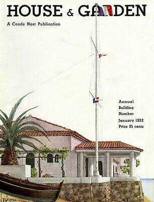 Watercolor Wall Art featuring the photograph House And Garden Annual Building Number Cover by Georges Lepape