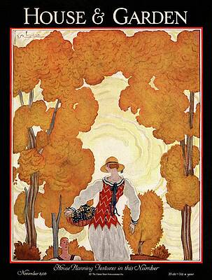 Watercolor Wall Art featuring the photograph House And Garden House Planning Number Cover by Georges Lepape