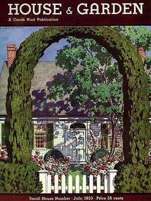 Watercolor Wall Art featuring the photograph House And Garden Small House Number by Pierre Brissaud