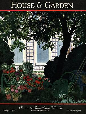 Watercolor Wall Art featuring the photograph House And Garden Summer Furnishings Number Cover by Pierre Brissaud