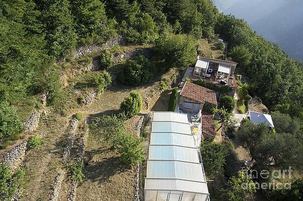 France Photograph - House With A Covered Pool In Mountains by Sami Sarkis Photography