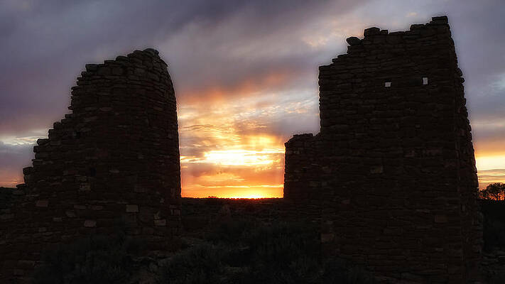 Sacred Wall Art featuring the photograph Hovenweep Sunset by Ghostwinds Photography