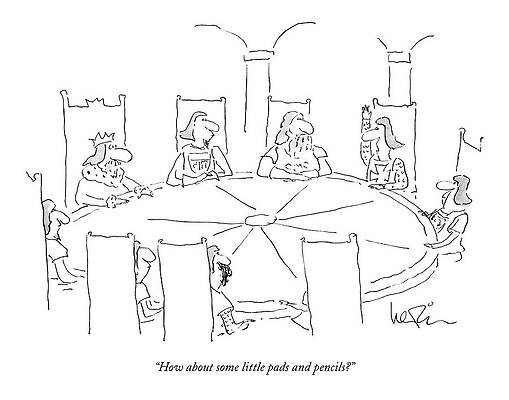 Round Drawing - How About Some Little Pads And Pencils? by Arnie Levin