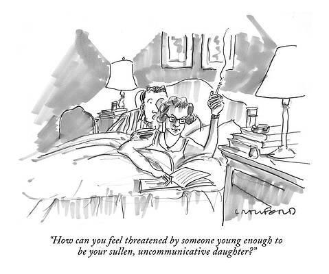 Teen Wall Art featuring the drawing How Can You Feel Threatened By Someone Young by Michael Crawford