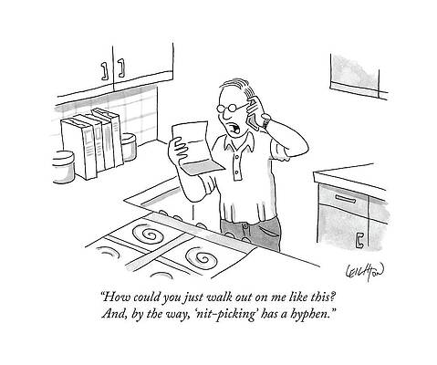 Man on Phone in Kitchen Joke Wall Art