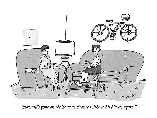 France Drawing - Howard's Gone On The Tour De France by Peter C. Vey