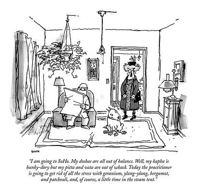 Humorous Living Room Scene Drawing