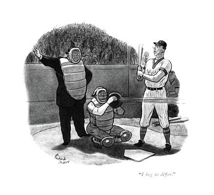 Bat Wall Art featuring the drawing I Beg To Differ by Richard Decker