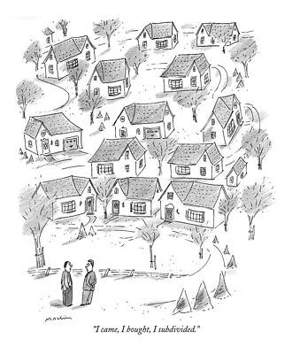 Suburban Expansion Cartoon Print