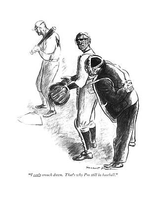 Bat Wall Art featuring the drawing I Can't Crouch Down. That's Why I'm Still by Garrett Price