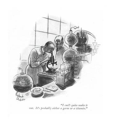 Laboratory Drawing - A Germ Or A Vitamin by Richard Decker