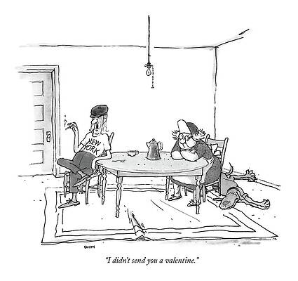 Valentine Drawing - I Didn't Send You A Valentine by George Booth