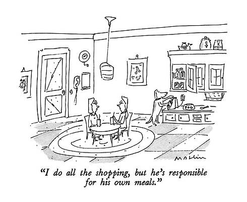 Background Drawing - I Do All The Shopping by Michael Maslin