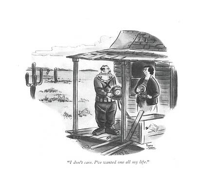 Man with Vacuum Outside Cabin Wall Art