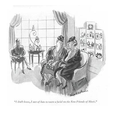 Spa Wall Art featuring the drawing I Don't Know by Helen E. Hokinson