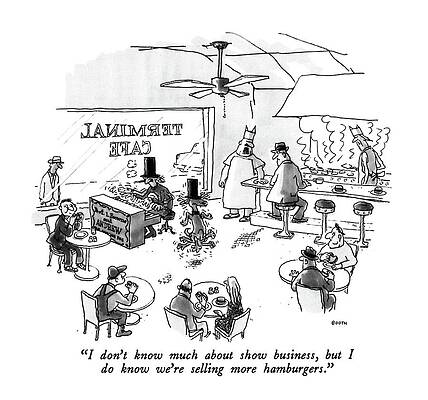 Cook Wall Art featuring the drawing I Don't Know Much About Show Business by George Booth