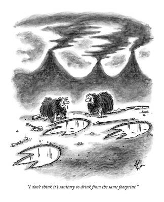 Background Drawing - I Don't Think It's Sanitary To Drink by Frank Cotham