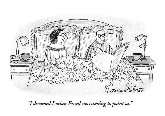 Nude Drawing - I Dreamed Lucian Freud Was Coming To Paint Us by Victoria Roberts