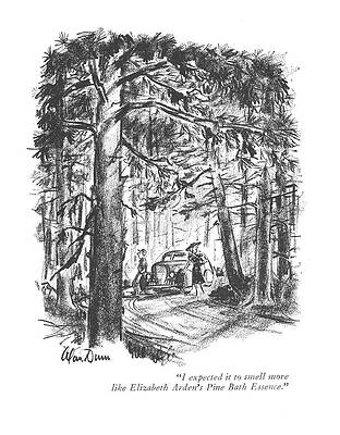 Outdoors Drawing - I Expected It To Smell More Like Elizabeth by Alan Dunn