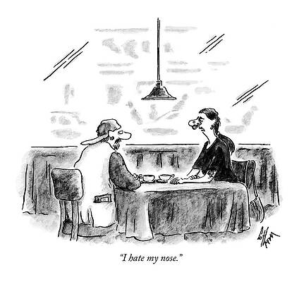 Nose Drawing - I Hate My Nose by Frank Cotham