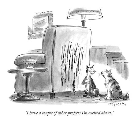 Cats Discuss Their Artistic Projects Wall Art