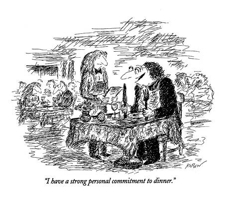 Fork Wall Art featuring the drawing I Have A Strong Personal Commitment To Dinner by Edward Koren