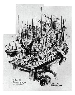 Lab Wall Art featuring the drawing Another New Use For Listerine by Alan Dunn