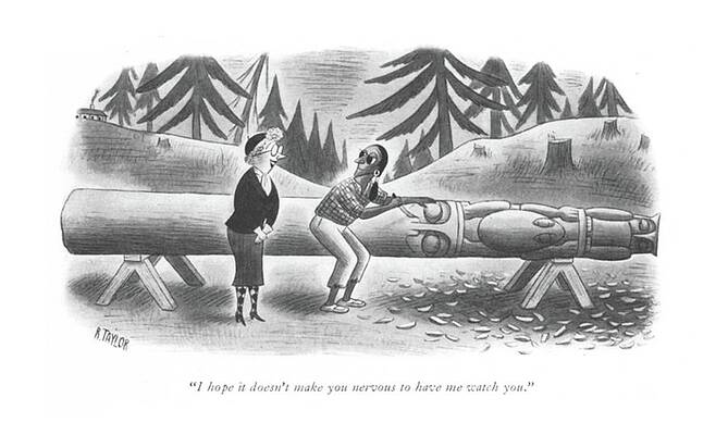 Native Drawing - I Hope It Doesn't Make You Nervous by Richard Taylor