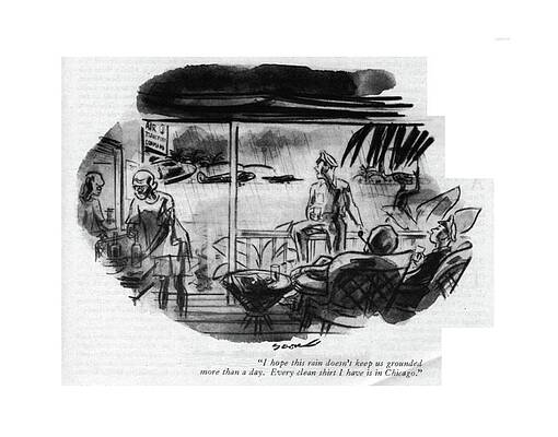 Combat Drawing - I Hope This Rain Doesn't Keep Us Grounded More by Leonard Dove