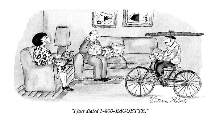 Bicycle Bread Delivery Drawing