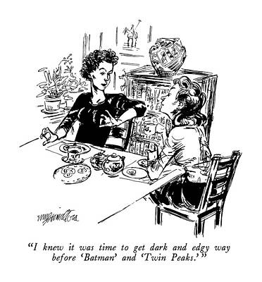 Batman Wall Art featuring the drawing I Knew It Was Time To Get Dark And Edgy Way by William Hamilton