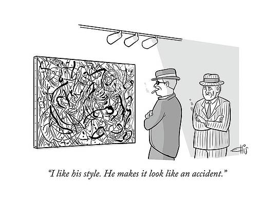 Two Men Analyzing Abstract Art Wall Art